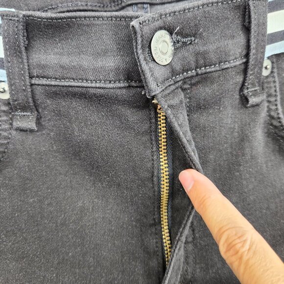 Veronica Beard Black Kate 10” Skinny Striped Waistband SZ 29 Denim Jeans - Picture 6 of 15